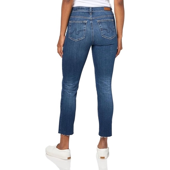 AG ADRIANO GOLDSCHMIED Mari Crop High-Rise Slim Straight Jean Raw Hem 28R - Picture 2 of 9